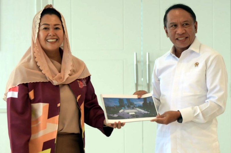 Ketum FPTI Yenny Wahid Lapor Persiapan Kejuaraan Dunia Panjat Tebing Kepada Menpora Amali