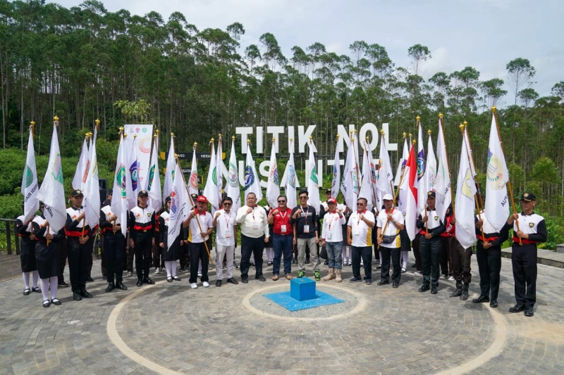 Peserta Kirab Pemuda Tiba di Ibu Kota Nusantara dalam Menyemarakkan HSP 2022