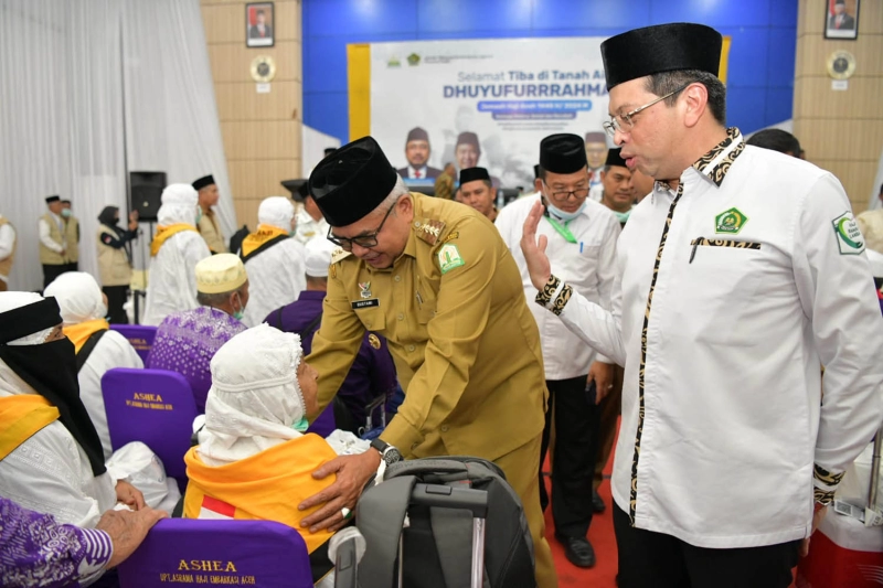 Sambut Kepulangan Jamaah Haji Kloter Terakhir, Ini Pesan Pj Gubernur Aceh Bustami Hamzah