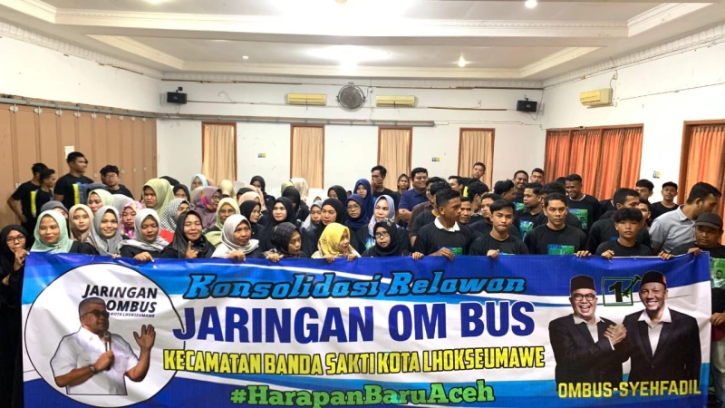 Relawan Jaringan Om Bus Banda Sakti Kota Lhokseumawe Gelar Deklarasi dan Konsolidasi