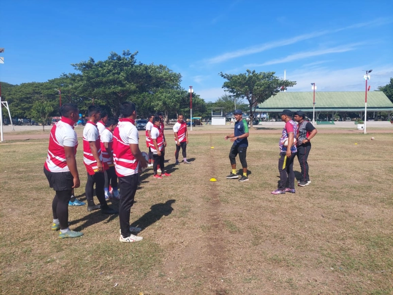 Pelatih Timnas Rugby Malaysia Coaching Clinic Atlet PON Aceh