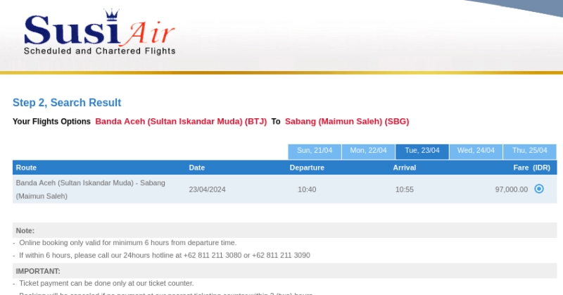 Susi Air Terbangi Banda Aceh - Sabang, Ini Jadwal dan Harga Tiketnya