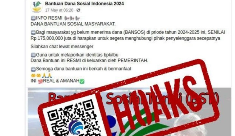 Beredar Hoaks Bansos Rp175 Juta dan Tautan Palsu Pendaftaran Program Keluarga Harapan  2024