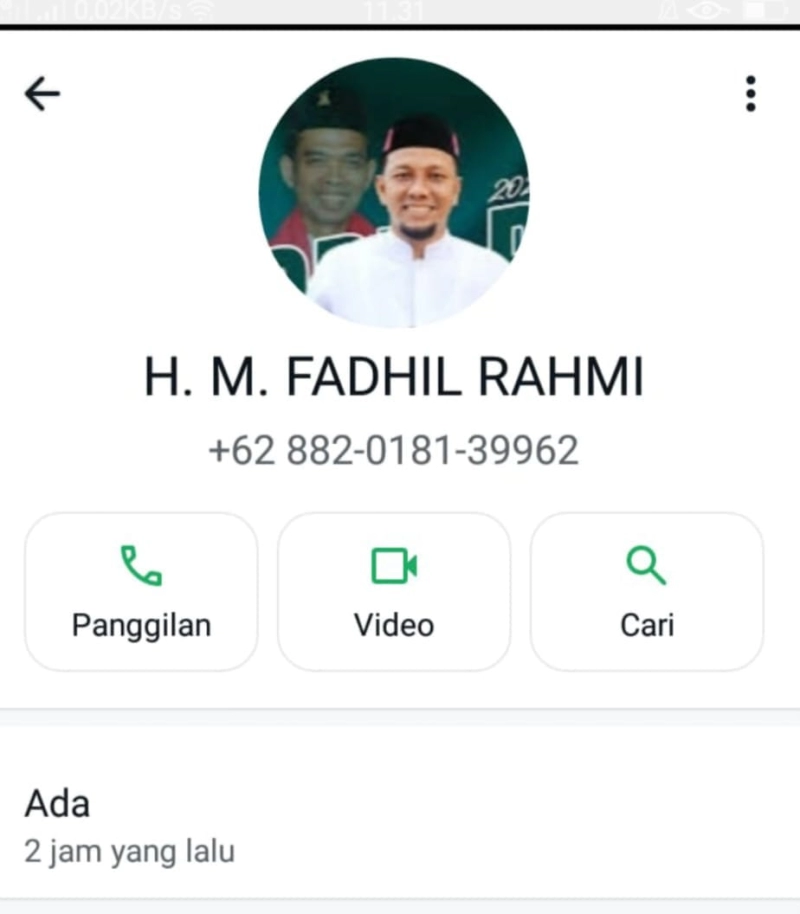 Akun Palsu Atas Nama Fadhil Rahmi Marak di Media Sosial, Diduga Bermotif Penipuan