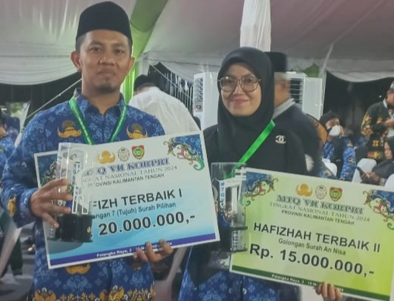 Tasyukur-Yusniar, Pasangan Aceh yang Raih Juara di MTQ Korpri 2024 Kalimantan Tengah