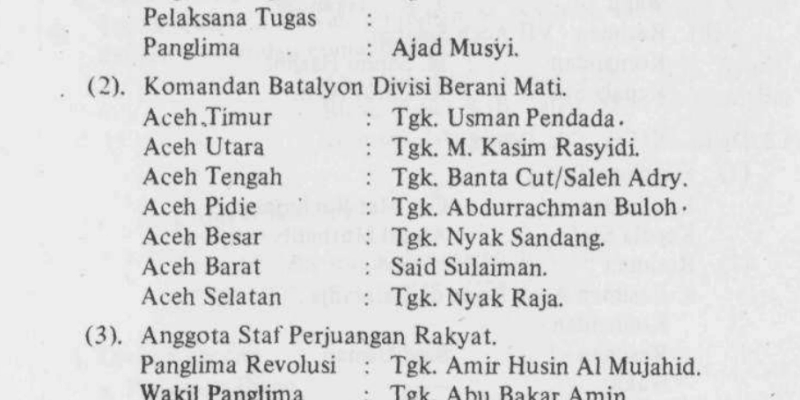 Sejarah Aceh 29 Juli: Pejuang Aceh Membentuk Resimen Barisan Berani Mati