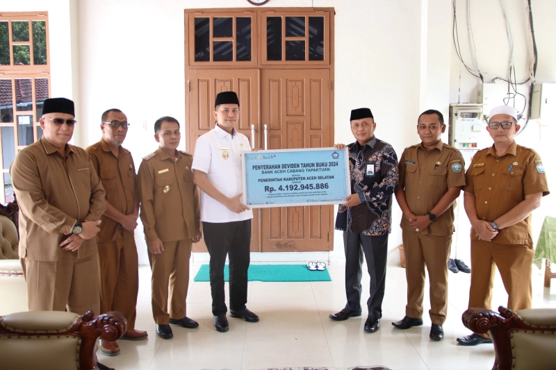 Aceh Selatan Terima Dividen Bank Aceh Senilai Rp4 Miliar Lebih. 