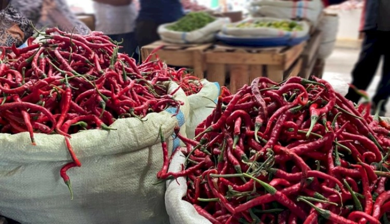 Harga Sayur di Pasar Al Mahirah Berfluktuasi: Cabai Merah Naik, Cabai Hijau Turun