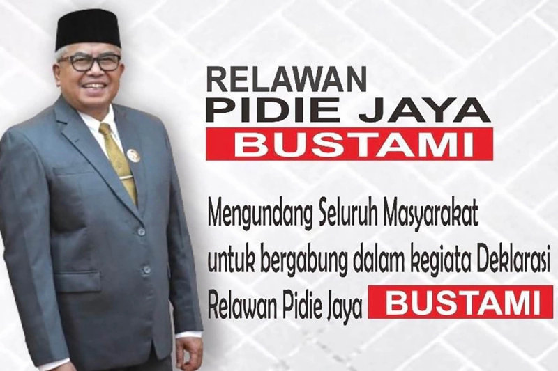 Besok Relawan Pidie Jaya Deklarasi Bustami sebagai Calon Gubernur Aceh 