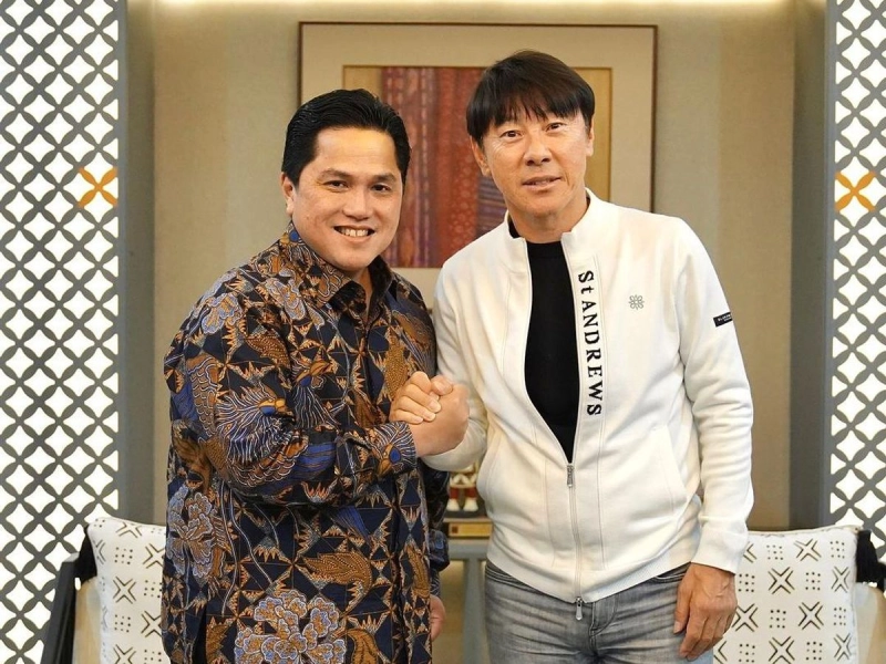 Jelang Lawan Jepang dan Arab Saudi, Erick Thohir Minta Shin Tae-yong Matangkan Tim dan Taktik