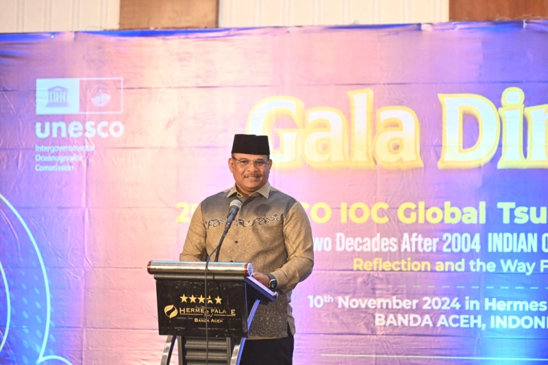 Pj Gubernur Safrizal Ajak Dunia Perkuat Kesiapsiagaan Tsunami pada Simposium Internasional di Aceh