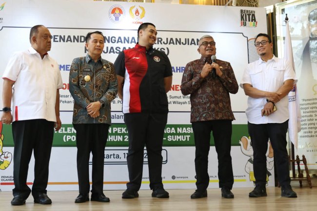 Foto - Pj Gubernur Aceh Teken Perjanjian Kerja Sama dengan Kemenpora, KONI, dan PB PON XXI